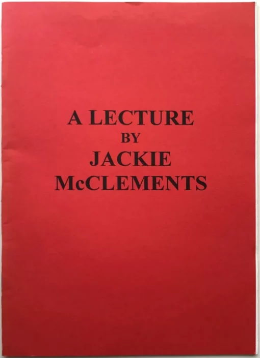 A Lecture by Jackie McClements