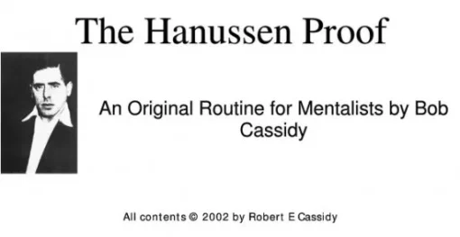 [Magic Video] Bob Cassidy - The Hanussen Proof