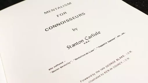 Mentalism For Connoisseurs by Stanton Carlisle