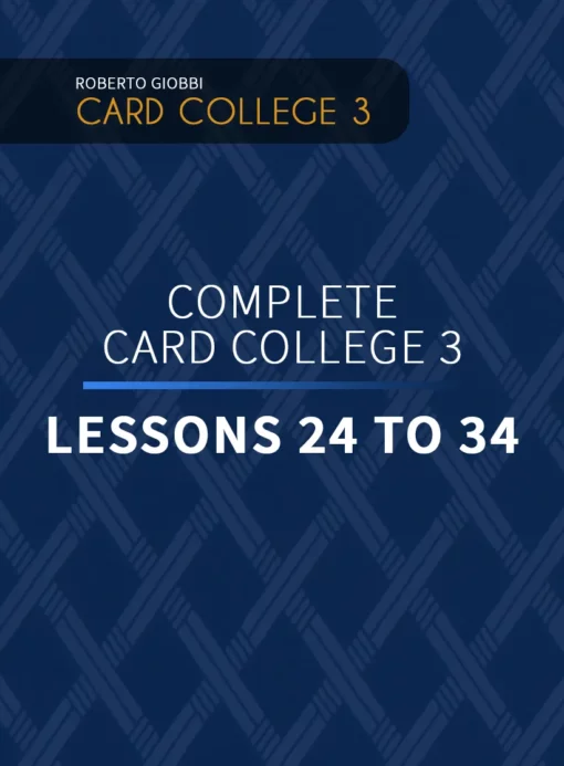 Roberto Giobbi - The Complete Card College 3 – Personal Instruction