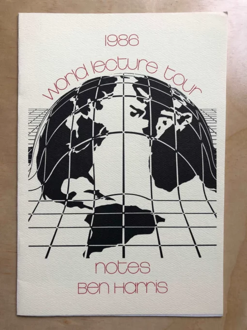 1986 World Lecture Tour Notes by Ben Harris.