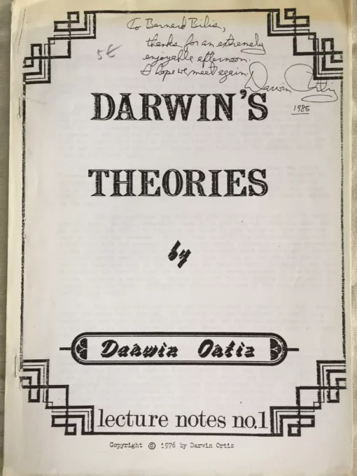 Darwin's Theories by Darwin Ortiz (Lecture Notes No 1 )