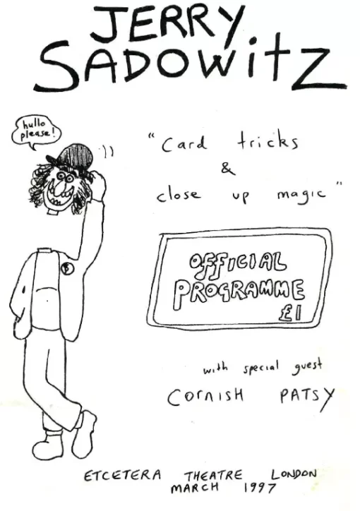 Excetera Theatre Programme by Jerry Sadowitz