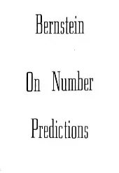 On Number Predictions by Bruce Bernstein