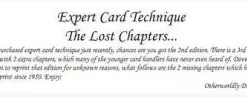 Expert Card Technique The Lost Chapters by Dai Vernon ( Instant Download )