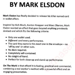 Mark Elsdon – On the mark (Book only, no video, no gimmick included)