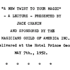 A New Twist to Your Magic by Jack Chanin