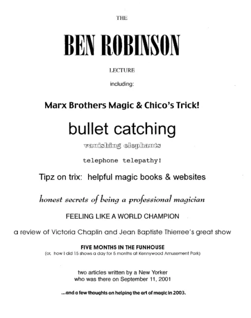 Lecture by Ben Robinson