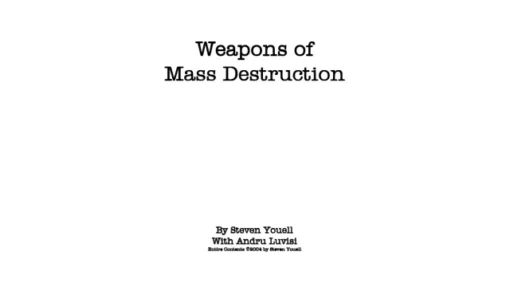 Weapons of Mass Destruction by Steven Youell ( Instant Download )