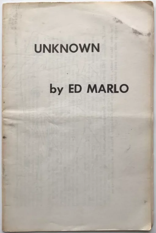 Unknown by Edward Marlo