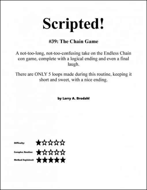 Scripted #39: The Chain Game by Larry Brodahl ( Instant Download )